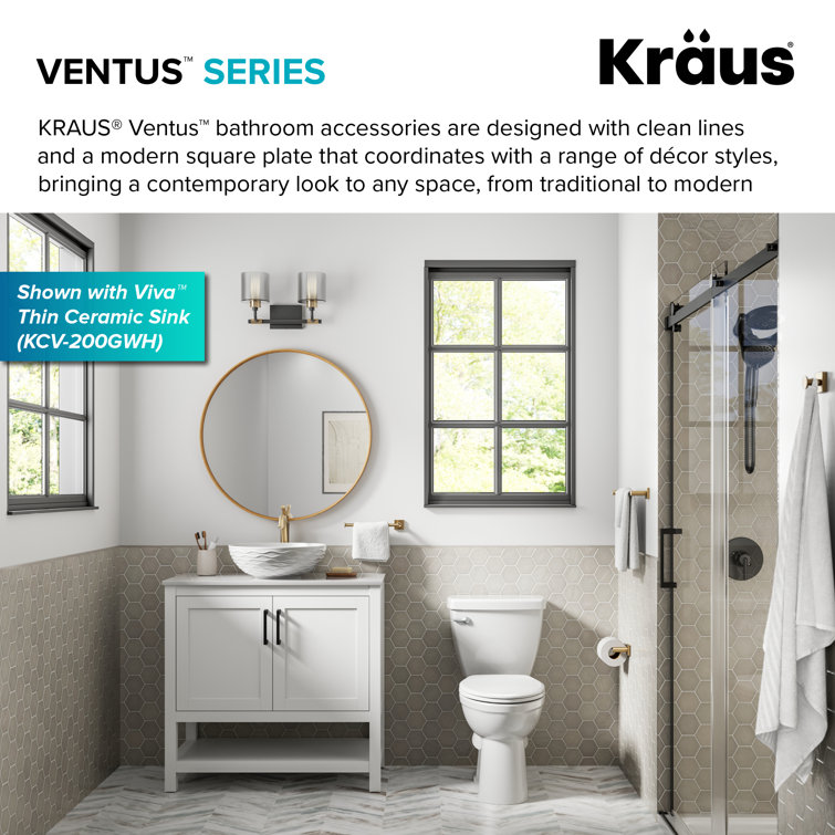 Ventus 24-Inch Brushed Gold Wall Mounted Towel Bar