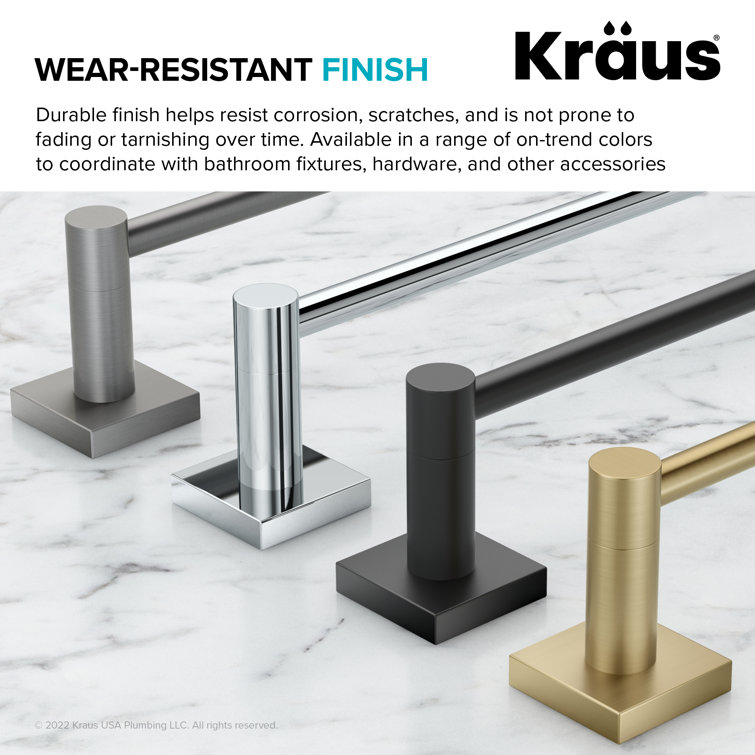 Ventus 24-Inch Brushed Gold Wall Mounted Towel Bar