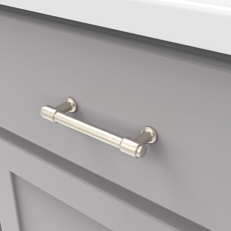 Satin Nickel Brushed Bar Cabinet Pulls with Mounting Hardware