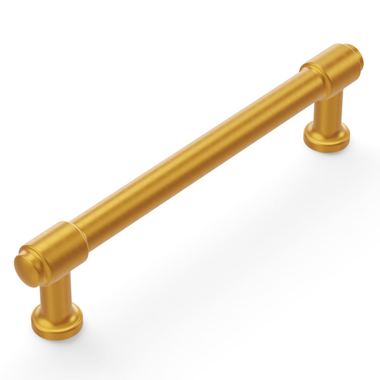 Brushed Golden Brass Modern Industrial Bar Pulls