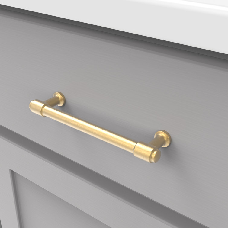 Brushed Golden Brass Modern Industrial Bar Pulls
