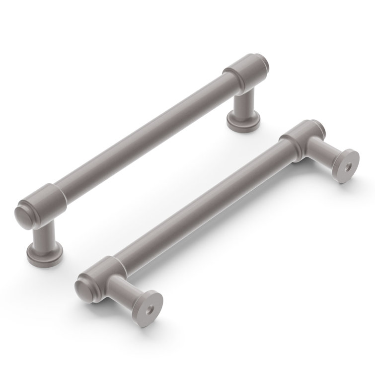 Satin Nickel Modern Industrial Bar Cabinet Pulls