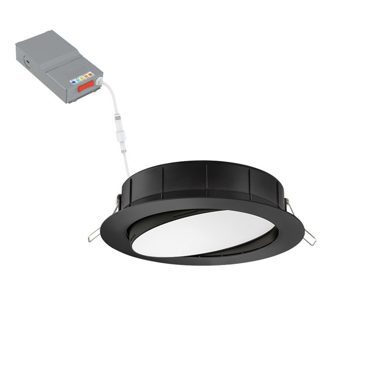 Matte Black 6-Inch Adjustable LED Recessed Lighting Kit