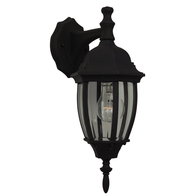 Matte Black Traditional Outdoor Wall Lantern with Clear Glass