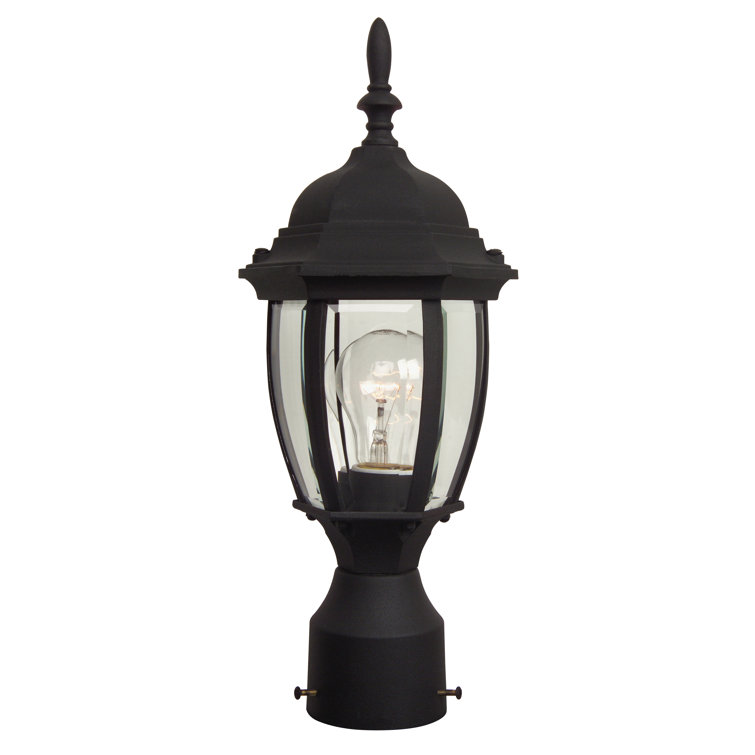Matte Black Traditional Outdoor Post Lantern with Clear Glass