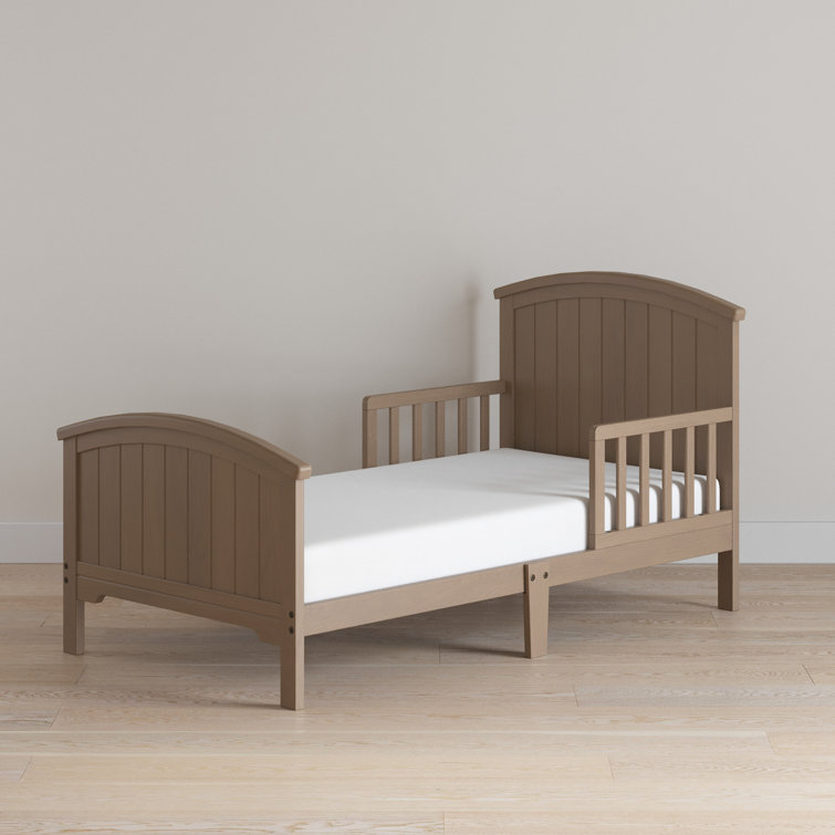 Dusty Heather Pine Toddler Bed with Guard Rails and Headboard