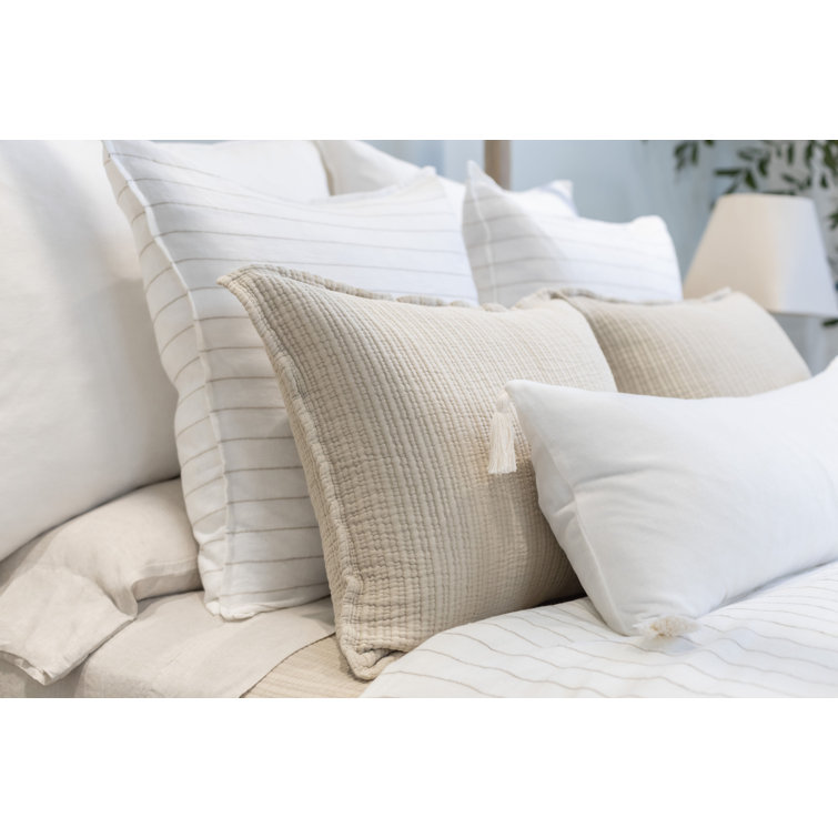 Taupe Velvet Lumbar Throw Pillow with Tassels