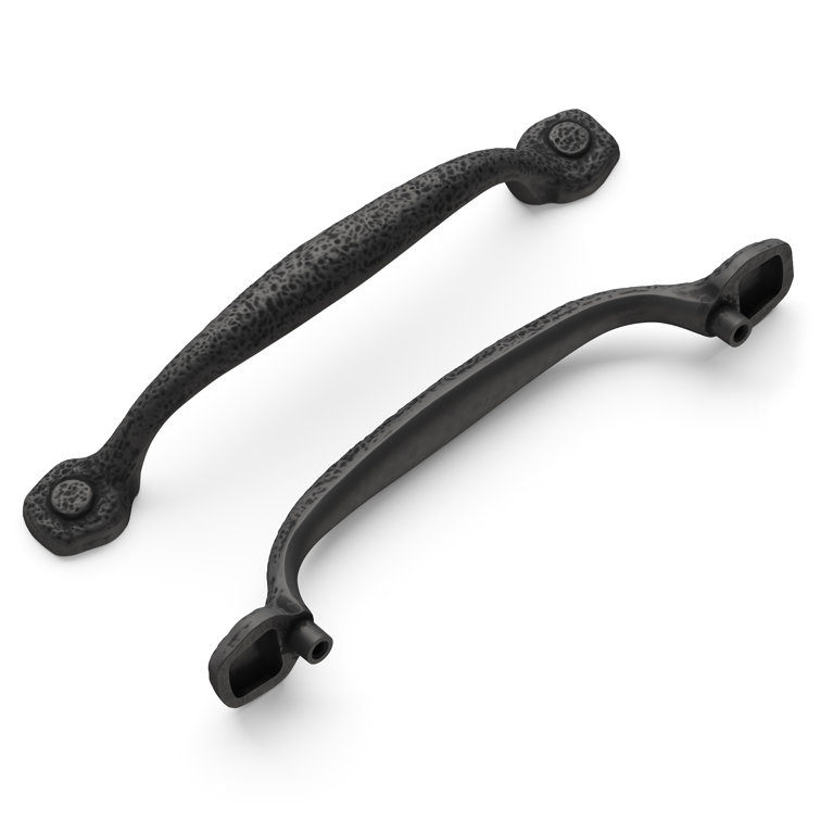 Matte Black Iron Rustic Cabinet Bar Pulls with Mounting Hardware