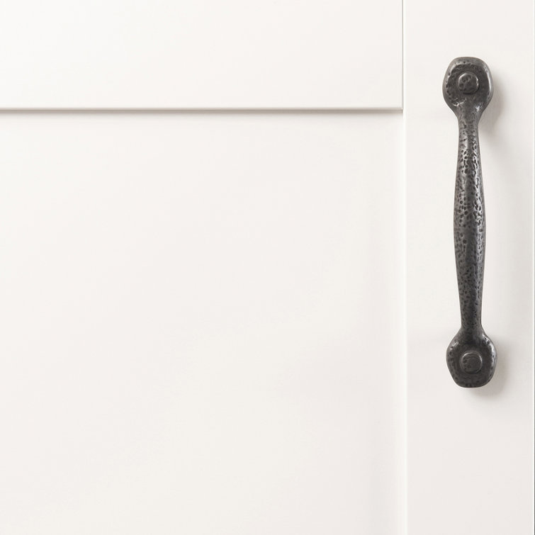 Matte Black Iron Rustic Cabinet Handle with Mounting Hardware