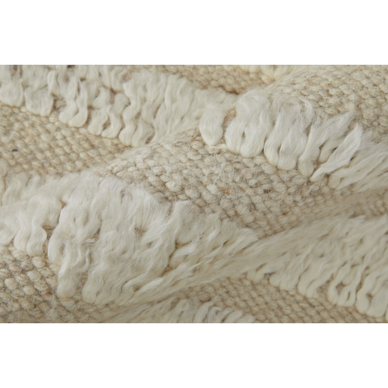 Ashby 2' x 3' White and Tan Wool Area Rug