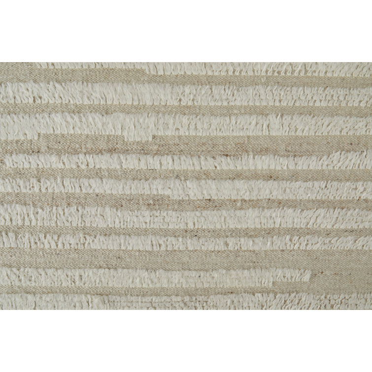 Ashby 2' x 3' White and Tan Wool Area Rug