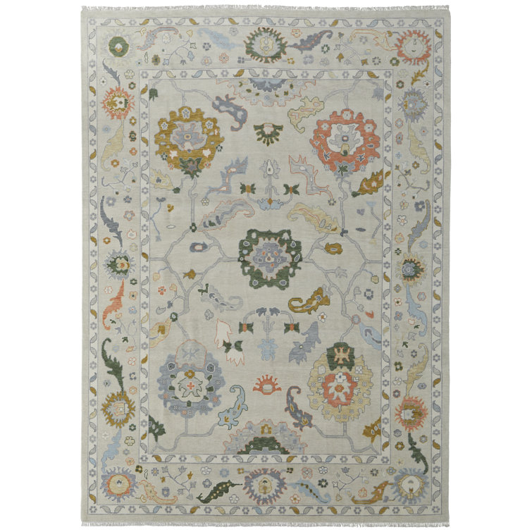 Karina Blue and Ivory Hand-Knotted Wool Area Rug