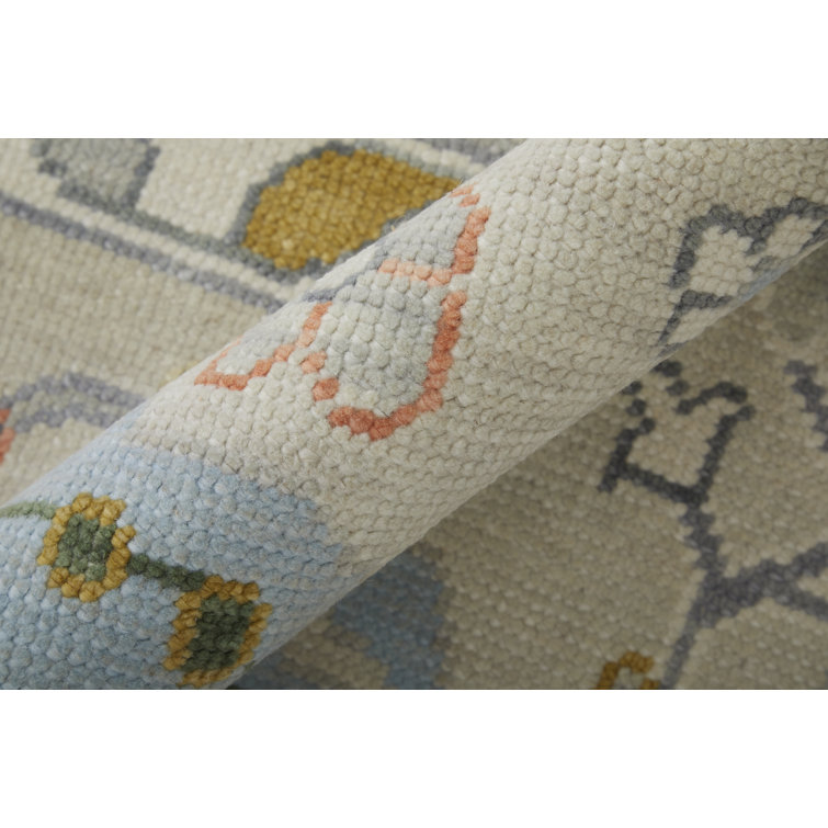Karina Blue and Ivory Hand-Knotted Wool Area Rug
