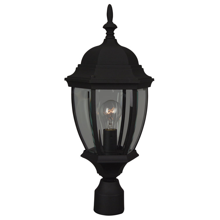 Matte Black Traditional Outdoor Lantern with Clear Glass Shade