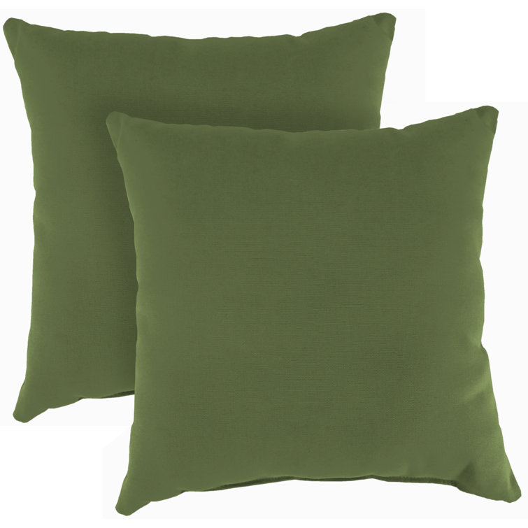 Veranda Hunter Green 18" Square Outdoor Throw Pillow Set