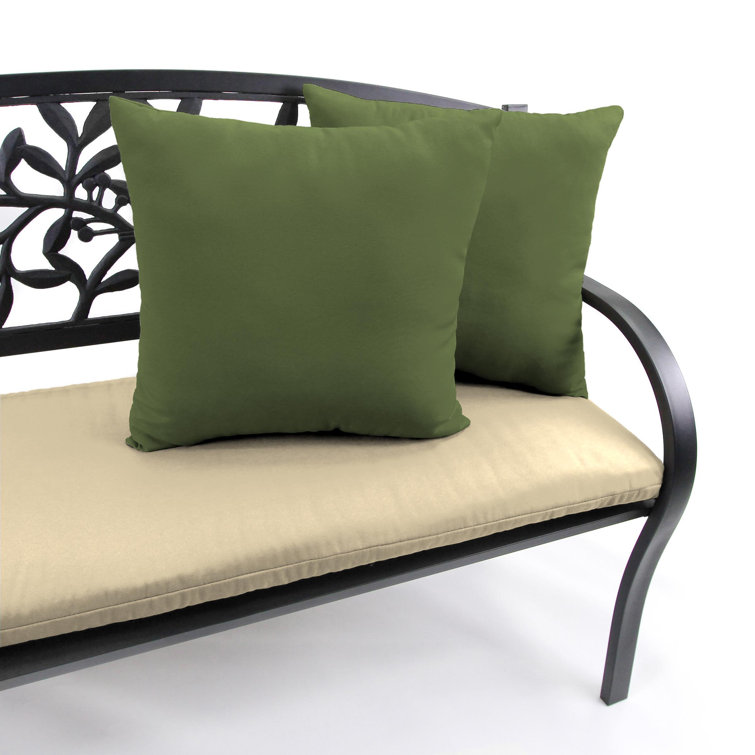 Veranda Hunter Green 18" Square Outdoor Throw Pillow Set