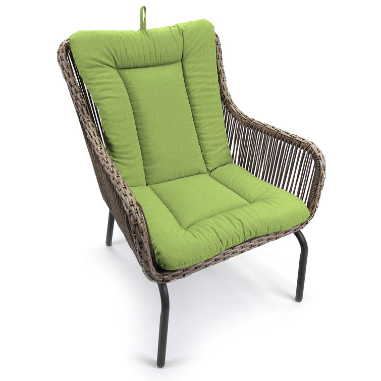 Green Polyester Outdoor Wrought Iron Chair Cushion