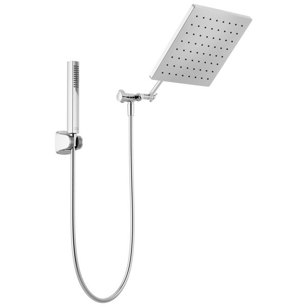 Chrome 10-inch Square Raincan Shower Head and Handheld Combo