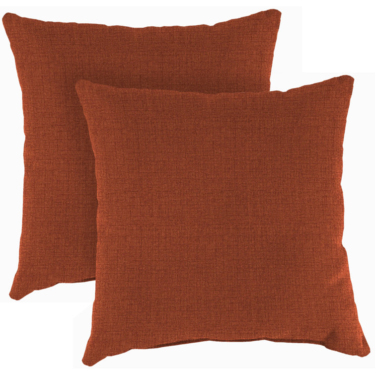 18" x 18" Brick Red Outdoor Throw Pillow Set