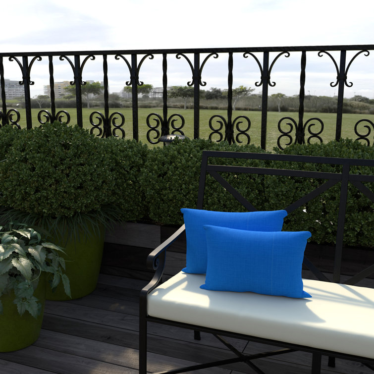 Celosia Princess Blue Rectangular Outdoor Lumbar Pillow Set