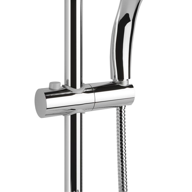Chrome Adjustable Height Rain Shower System with Handheld