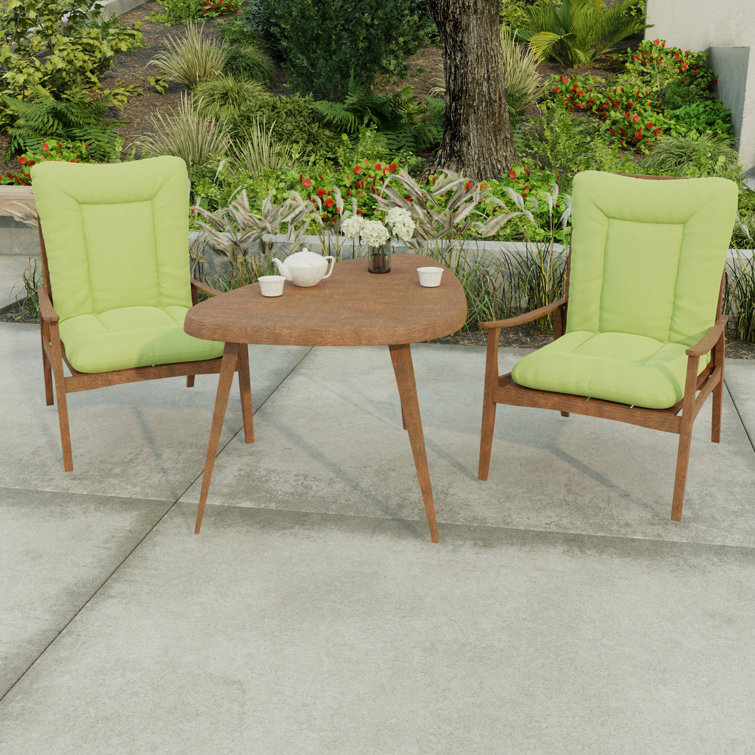 Green Polyester Outdoor Wrought Iron Chair Cushion