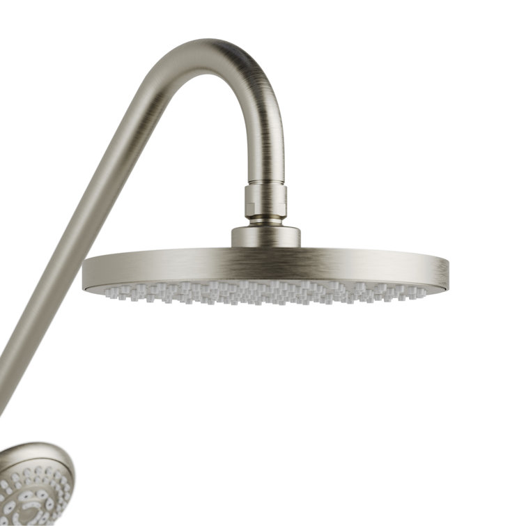 Brushed Nickel Adjustable Rain Shower System with Handheld