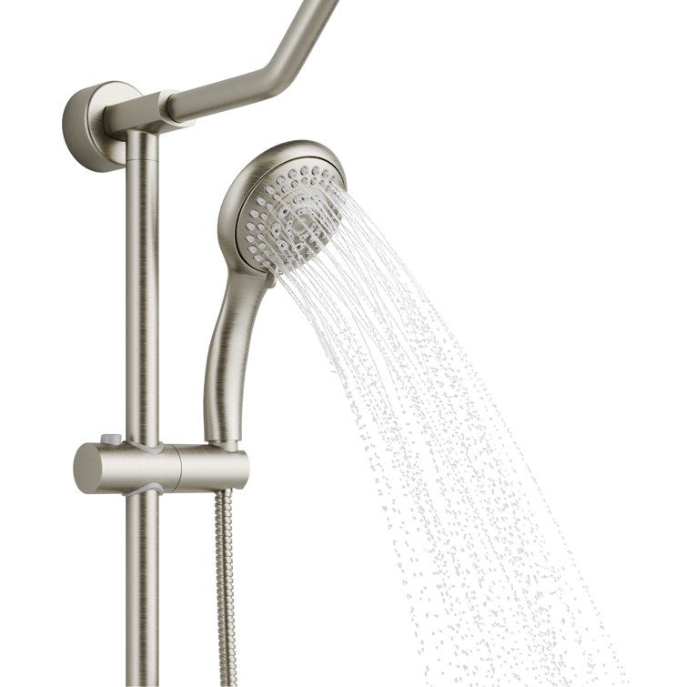 Brushed Nickel Adjustable Rain Shower System with Handheld