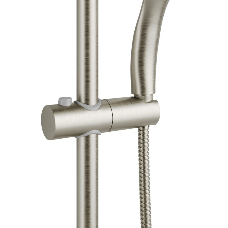 Brushed Nickel Adjustable Rain Shower System with Handheld