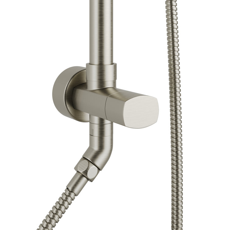 Brushed Nickel Adjustable Rain Shower System with Handheld
