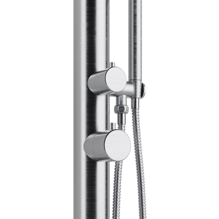 PULSE ShowerSpas Wave 1-Spray Brushed Stainless Steel Outdoor Shower Faucet System