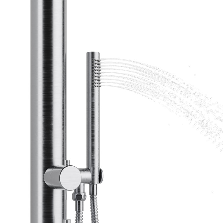 PULSE ShowerSpas Wave 1-Spray Brushed Stainless Steel Outdoor Shower Faucet System