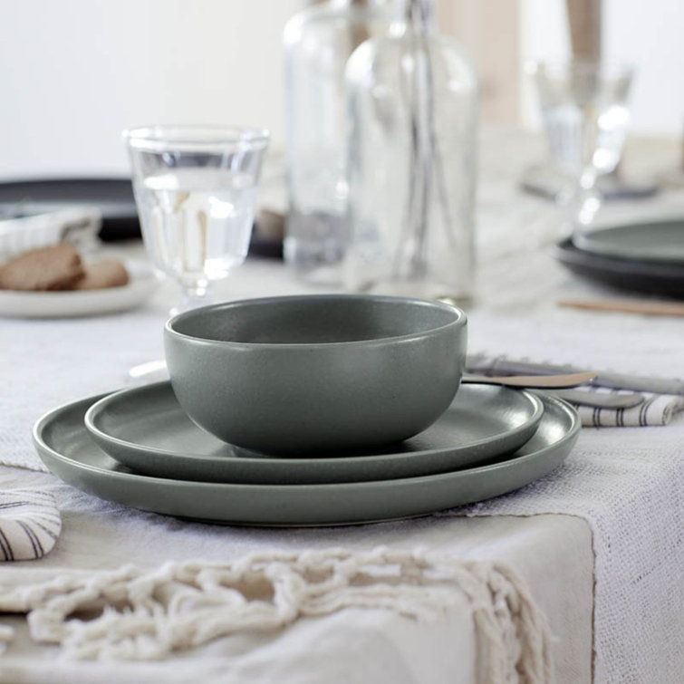 Seed Gray Ceramic 13" Microwave Safe Serving Bowl