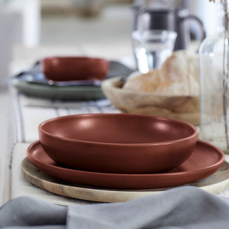Seed Gray Ceramic 13" Microwave Safe Serving Bowl