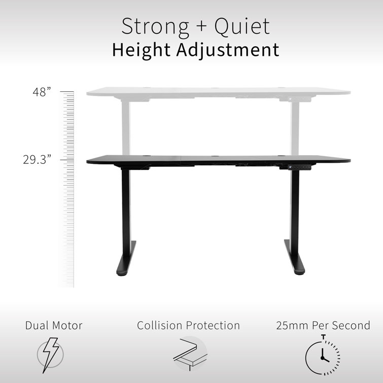 Elevate 63" Light Wood Electric Adjustable Desk with White Frame