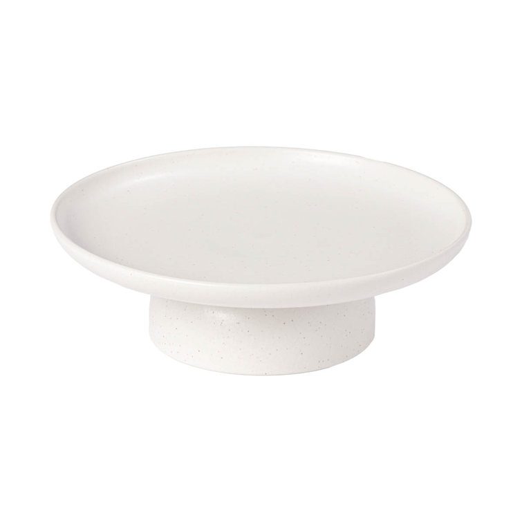 Salt Ceramic Footed Plate, Microwave and Freezer Safe