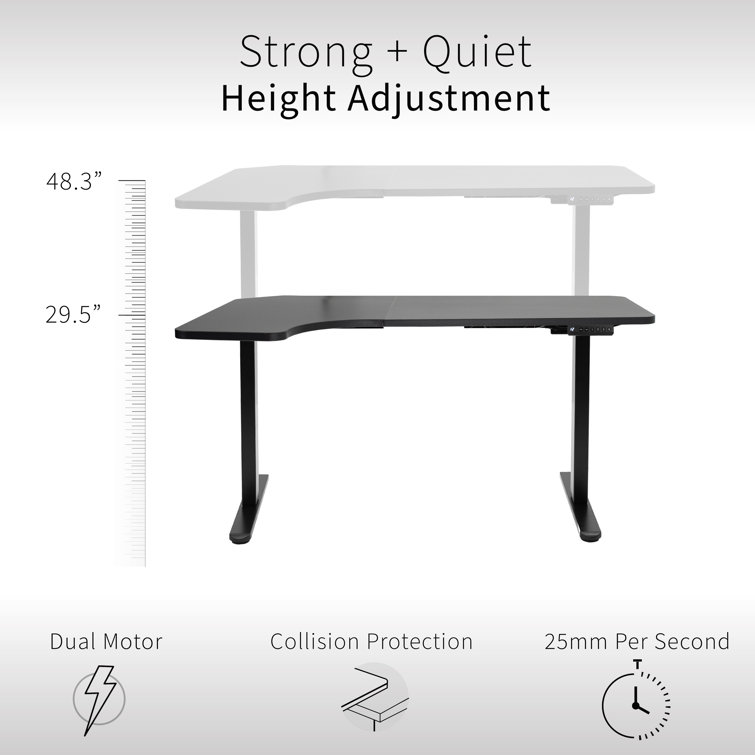 ErgoFlex Black 58" Electric Dual Motor Adjustable Standing Desk
