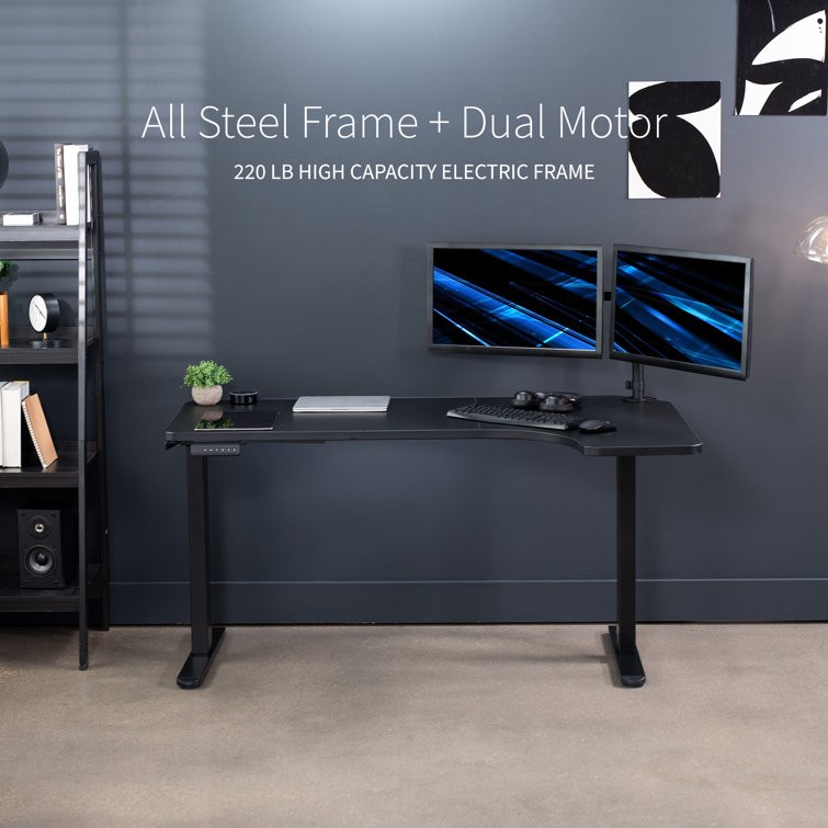 ErgoFlex Black 58" Electric Dual Motor Adjustable Standing Desk