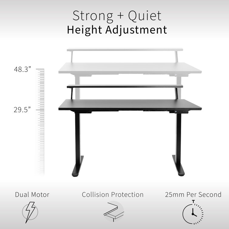 Black 55" Electric Dual Motor Adjustable Standing Desk