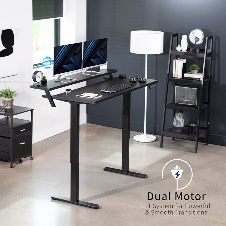 Black 55" Electric Dual Motor Adjustable Standing Desk