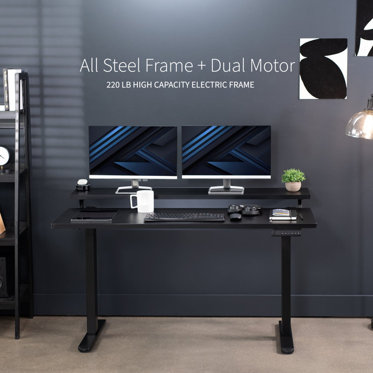 Black 55" Electric Dual Motor Adjustable Standing Desk