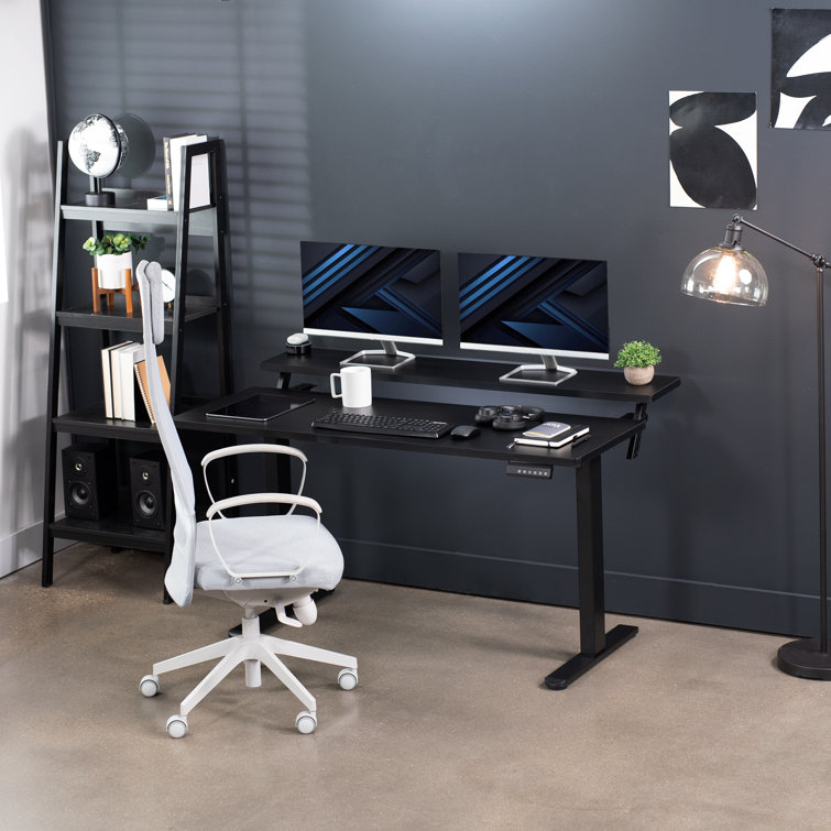 Black 55" Electric Dual Motor Adjustable Standing Desk