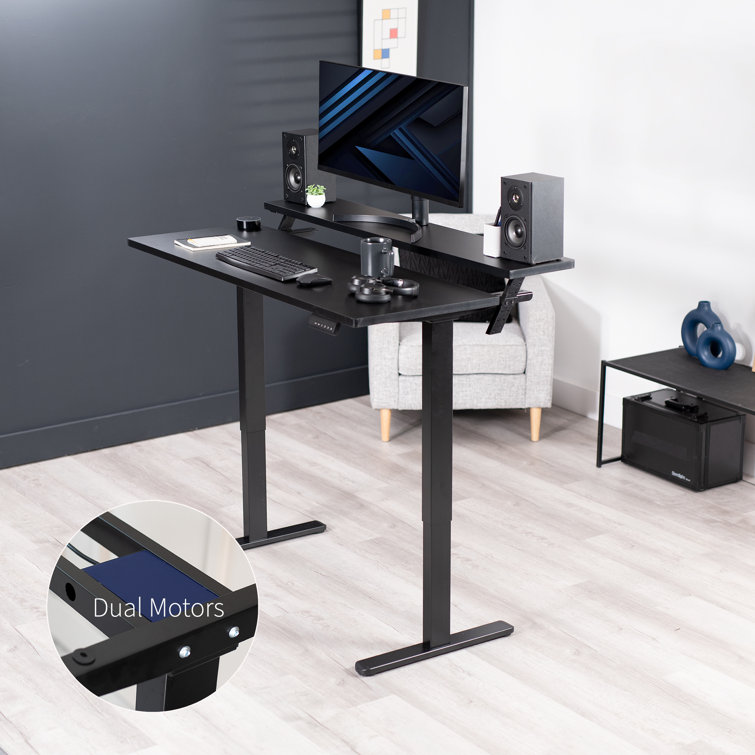 Black 55" Electric Dual Motor Adjustable Standing Desk