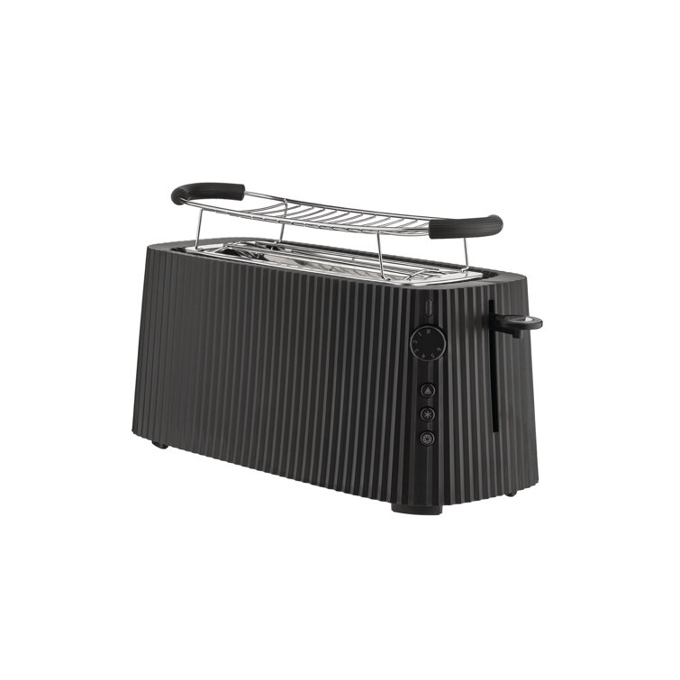 Black Stainless Steel 4-Slice Toaster with Crumb Tray