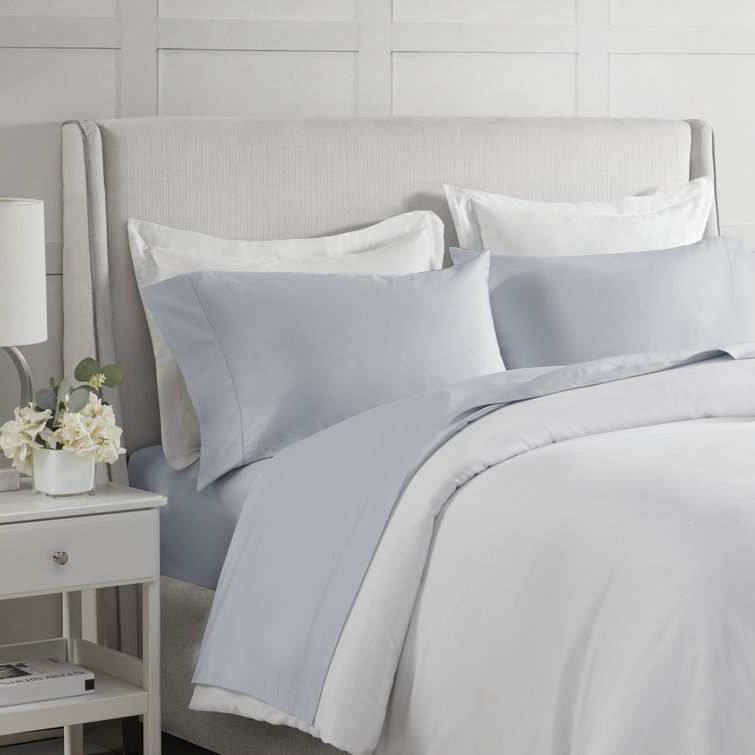 Gray Queen Egyptian Cotton Deep Pocket Sheet Set with Hemstitch