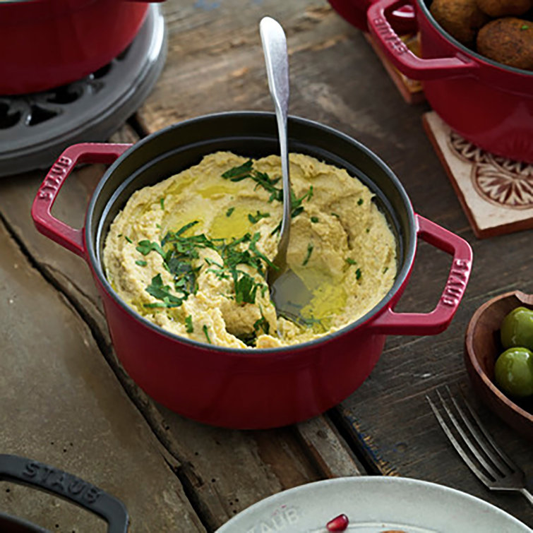 Cherry Red Cast Iron 3.5-Qt Braiser with Glass Lid