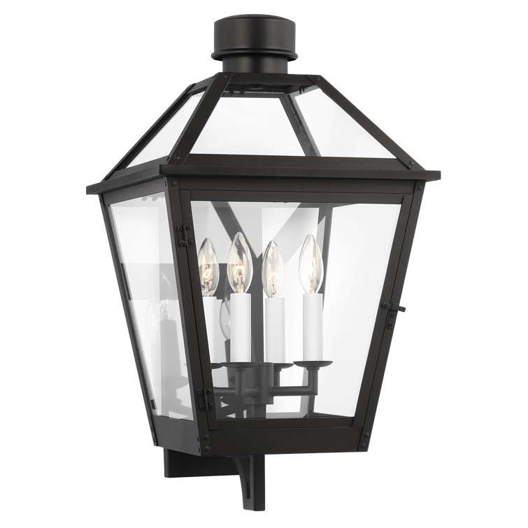 Hyannis 24.5" Textured Black Outdoor Lantern Wall Light