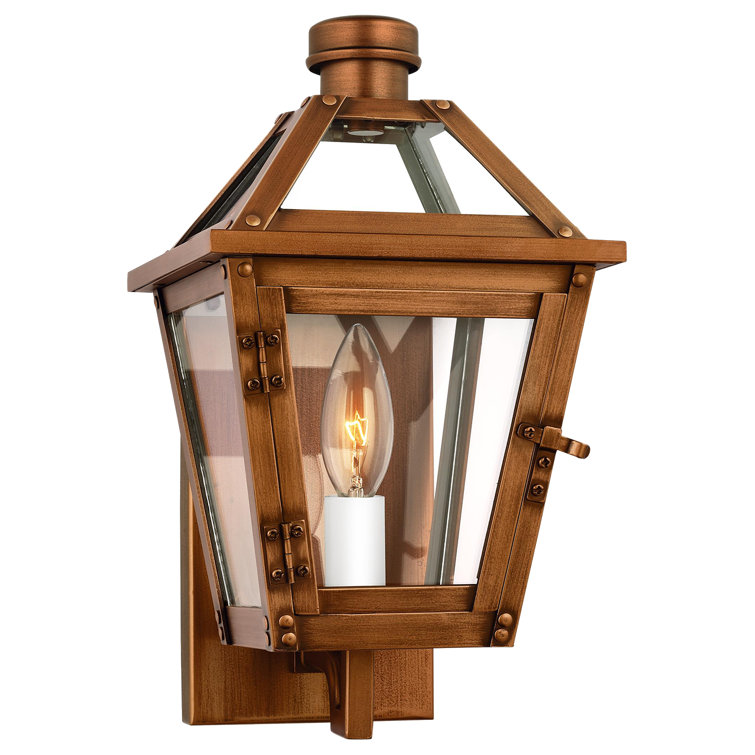 Hyannis Rustic Copper Lantern Outdoor Wall Light - 13" H
