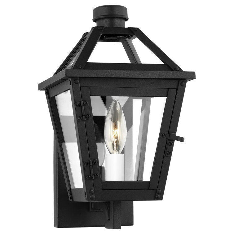 Hyannis Textured Black 13" Outdoor Lantern Wall Light