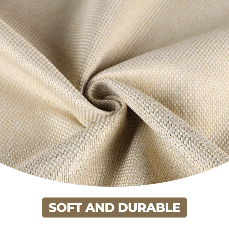 Beige Textured Blackout Grommet Curtains, 42" x 108" Polyester Panels